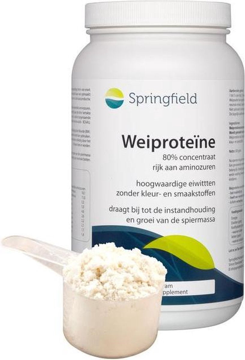 Springfield Wei Proteïne 80% Concentraat - 500 gr - Voedingssupplement