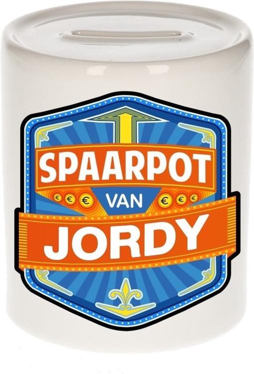 Kinder spaarpot voor Jordy - keramiek - naam spaarpotten