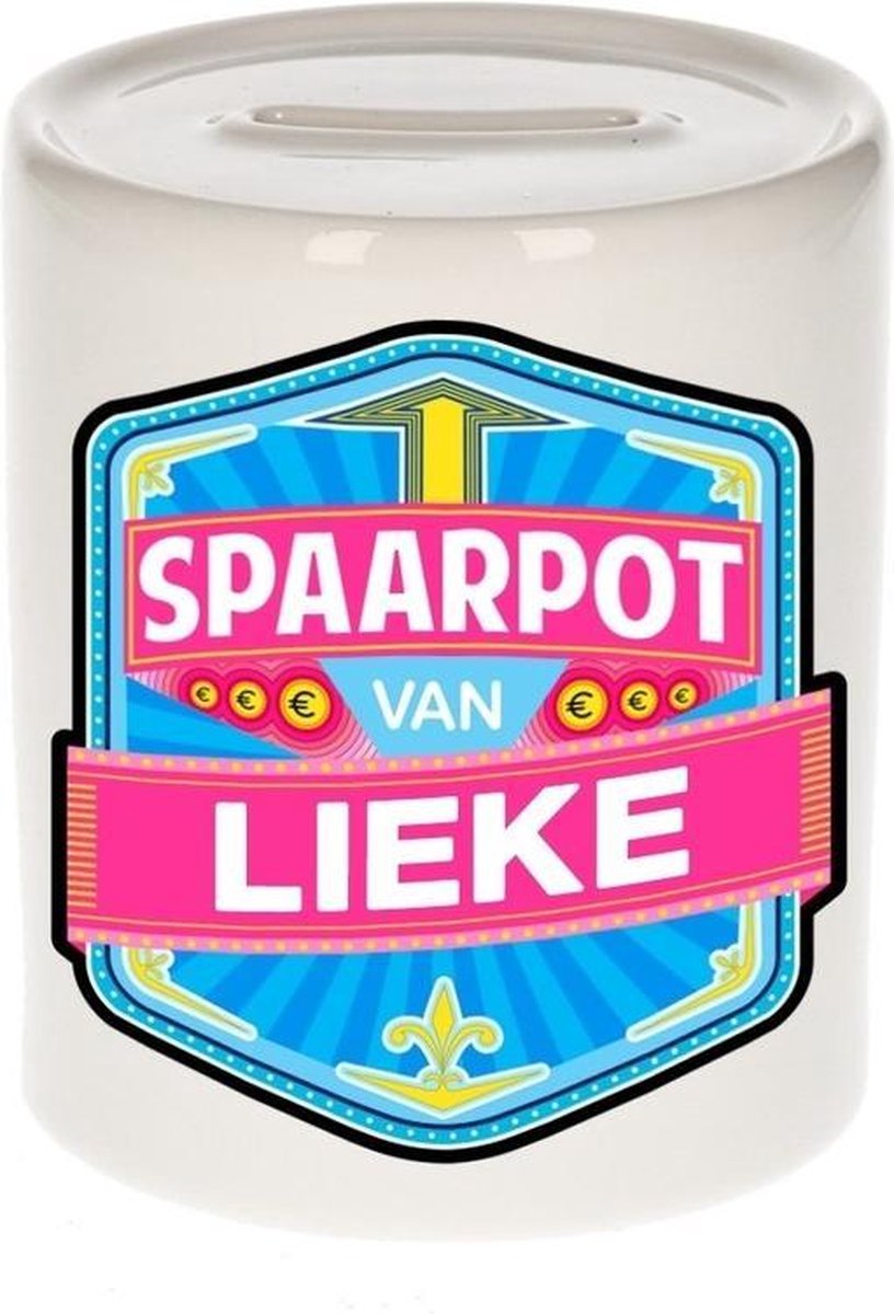 Kinder spaarpot voor Lieke   - keramiek - naam spaarpotten
