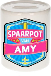 Kinder spaarpot voor Amy - keramiek - naam spaarpotten