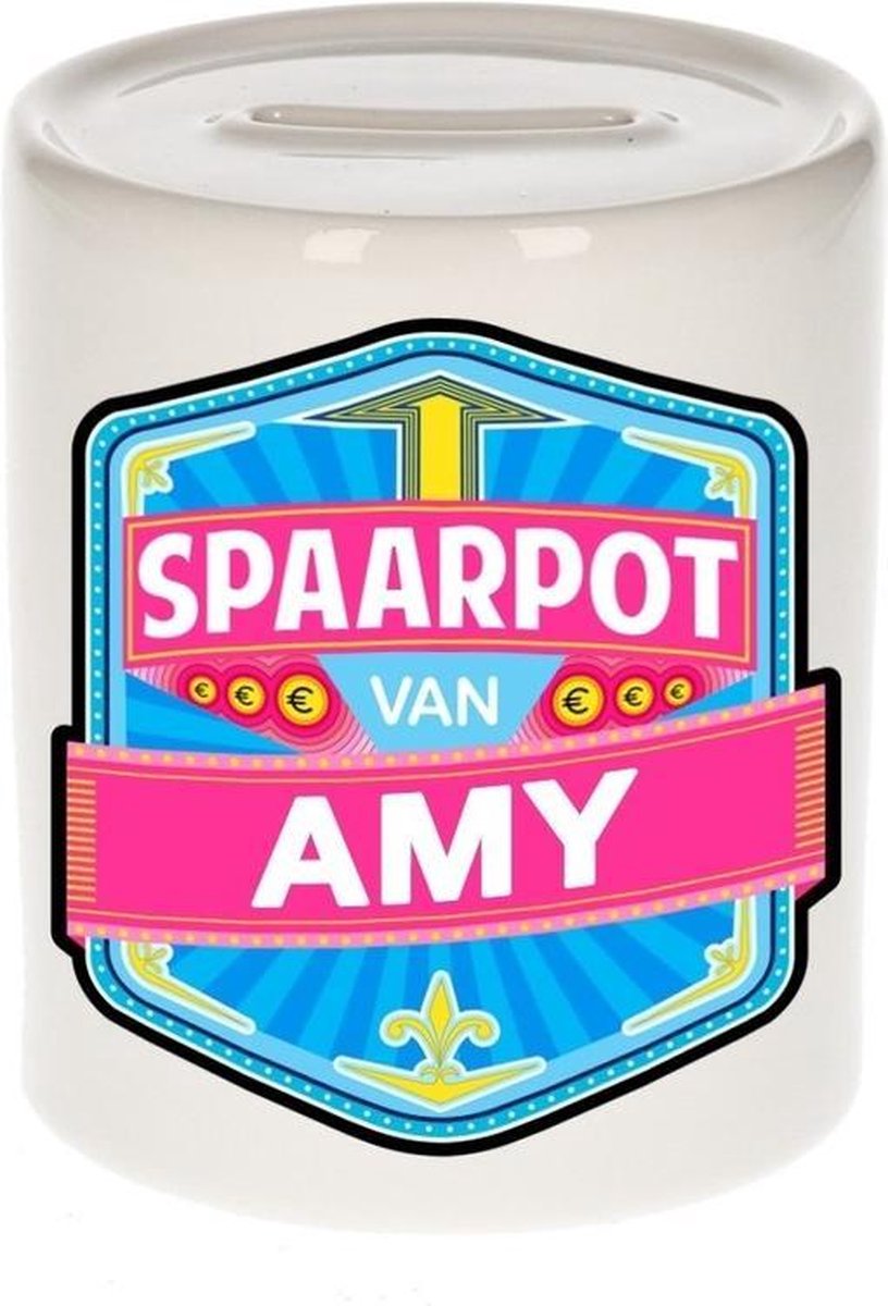 Kinder spaarpot voor Amy - keramiek - naam spaarpotten