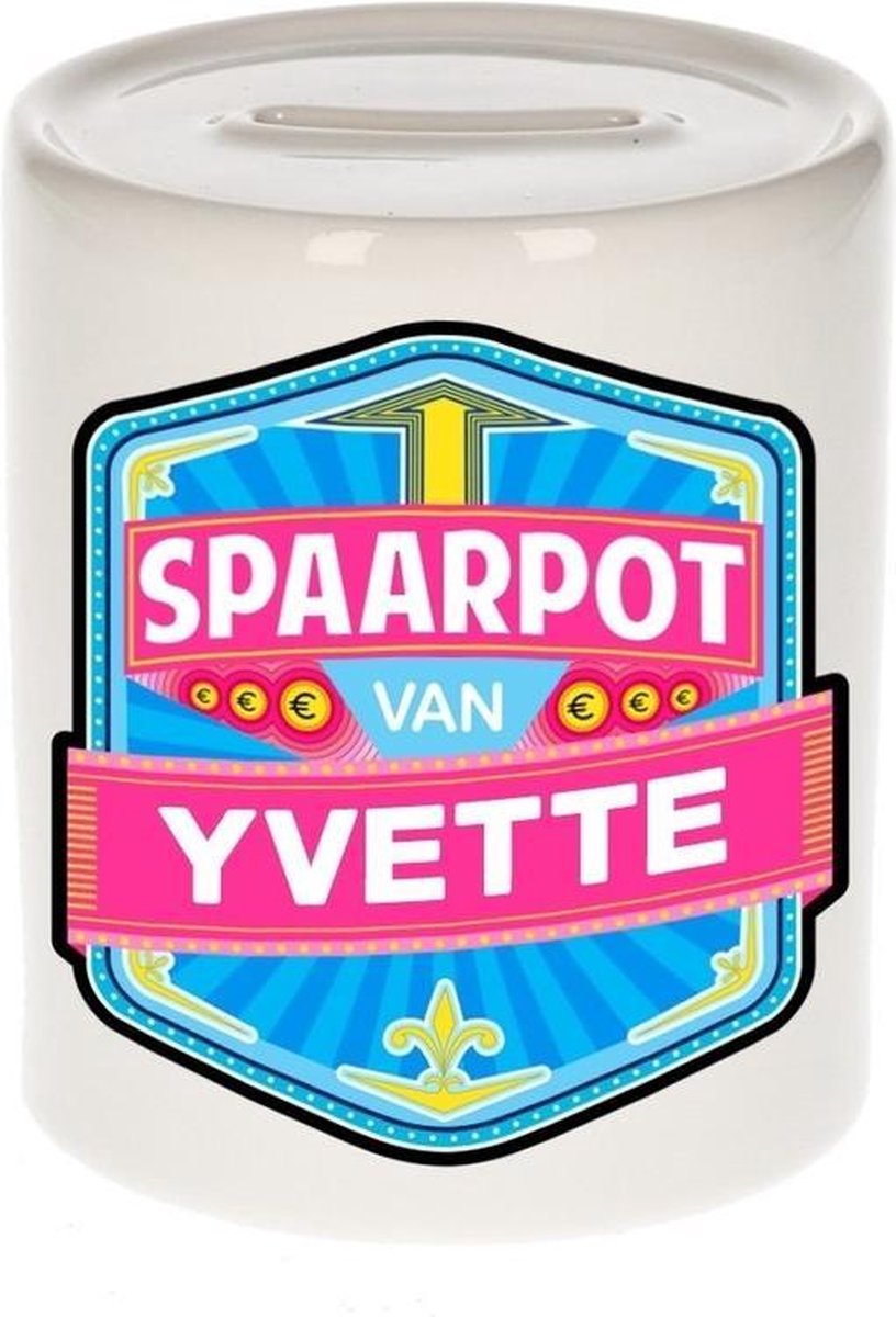 Kinder spaarpot voor Yvette   - keramiek - naam spaarpotten