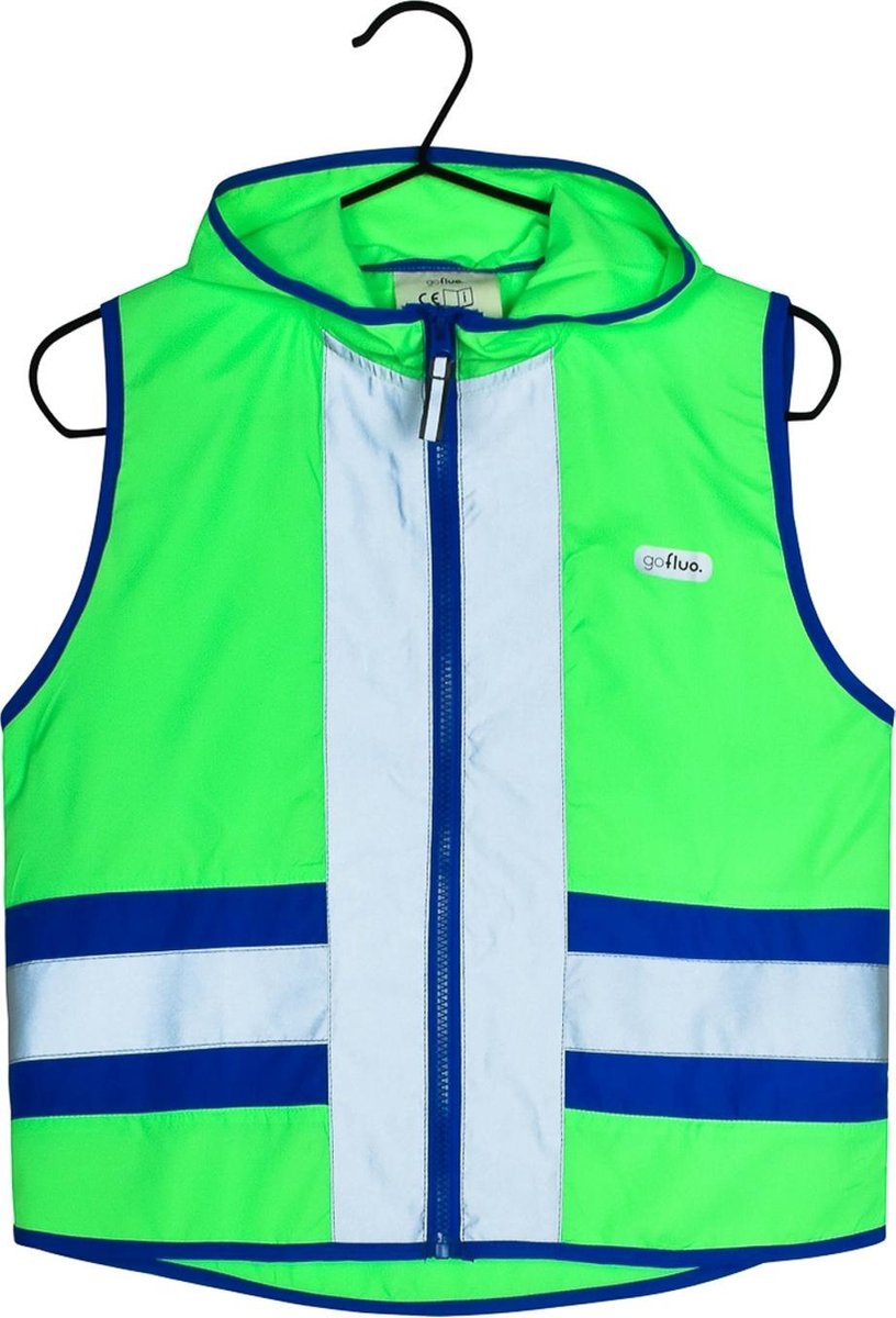 gofluo. Joy Veiligheidshesje - Reflecterend hesje - Fluoriserend - Veiligheidsvest - Lichtgewicht - Reflectie jas - Zichtbaarheid in het donker - Veilig de weg op - Groen - 128