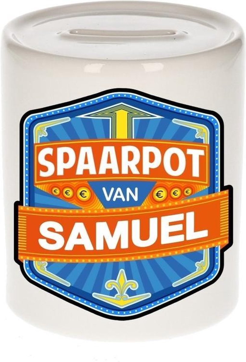 Kinder spaarpot voor Samuel - keramiek - naam spaarpotten