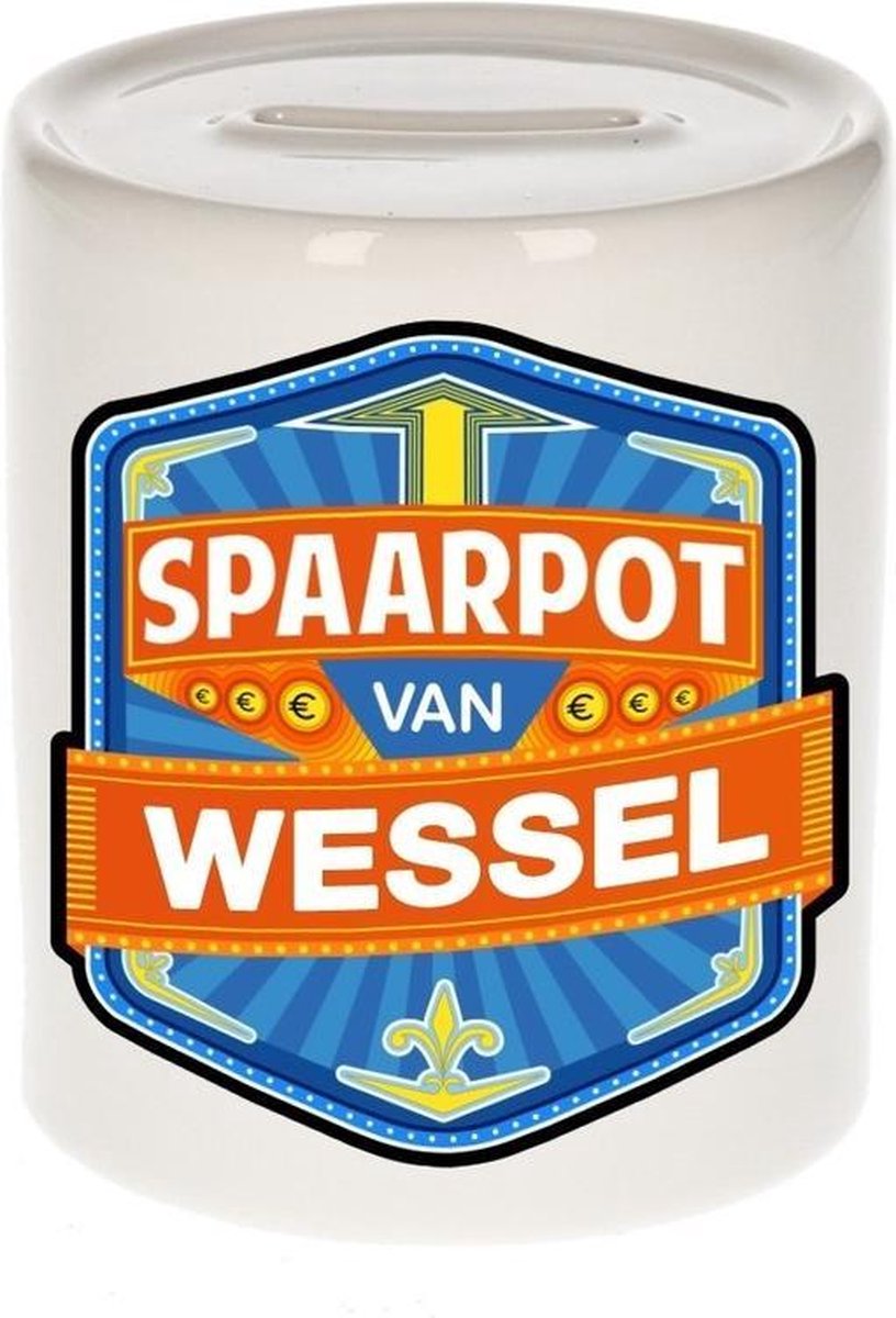Kinder spaarpot voor Wessel - keramiek - naam spaarpotten