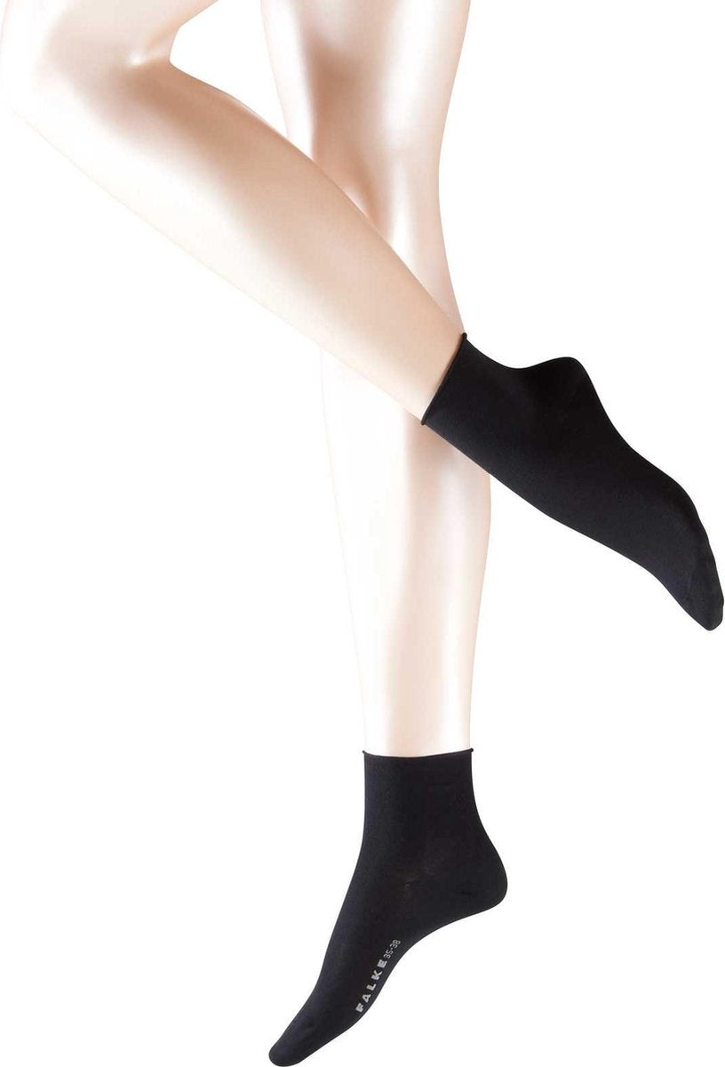 FALKE  Randloos Sokje Cotton Touch (47539) - Zwart - Maat 35-38