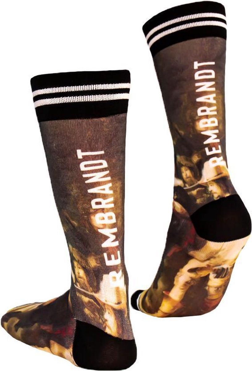 Sock My Feet - Grappige sokken heren - Maat 43-46 - Sock My Rembrandt - Kunst sokken - Funny Socks - Vrolijke sokken - Leuke sokken - Fashion statement - Gekke sokken - Grappige cadeaus - Socks First.