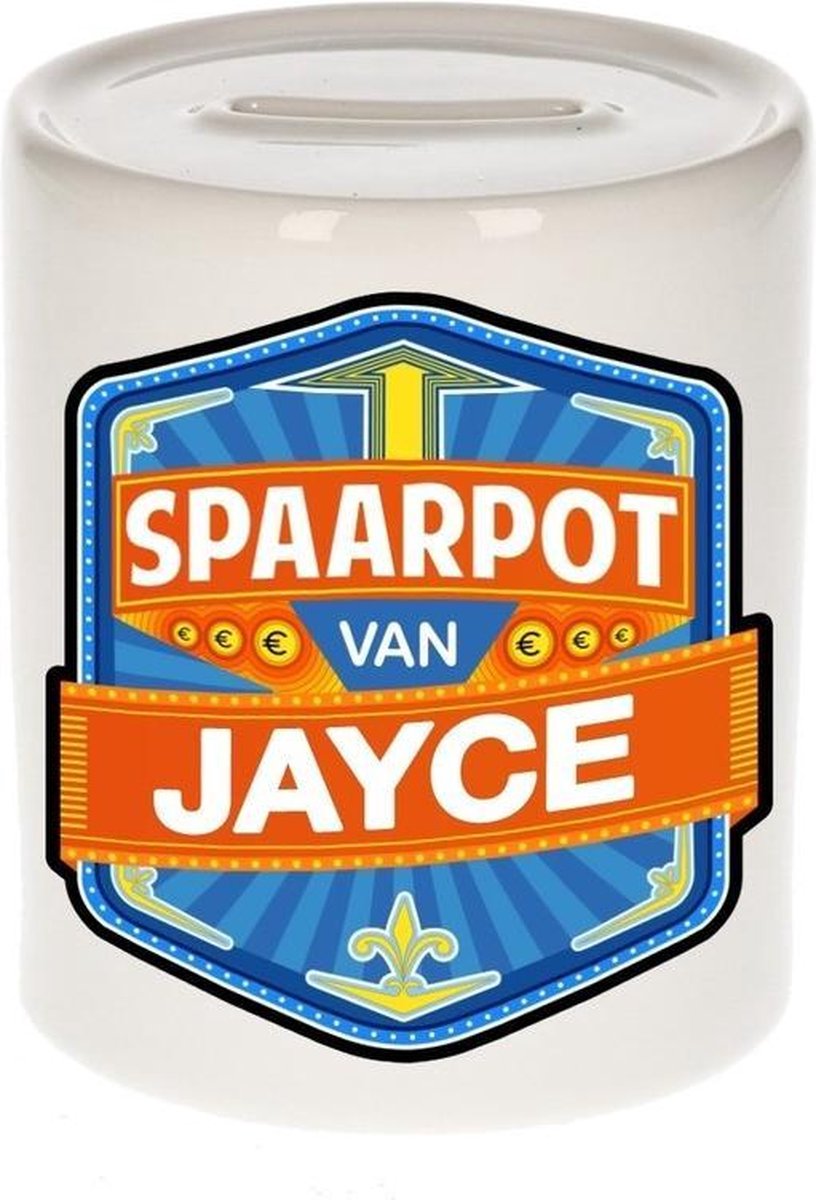 Kinder spaarpot voor Jayce - keramiek - naam spaarpotten