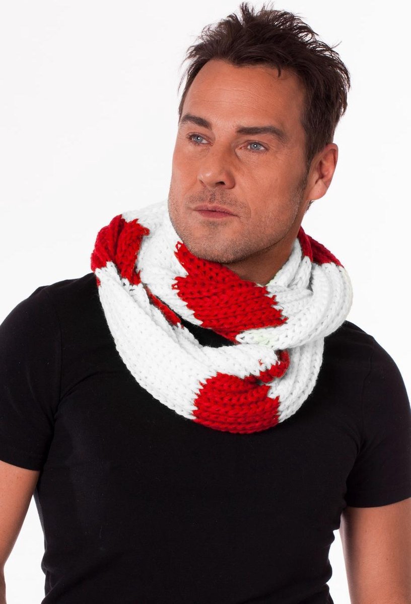 Sjaal rond Rood/wit