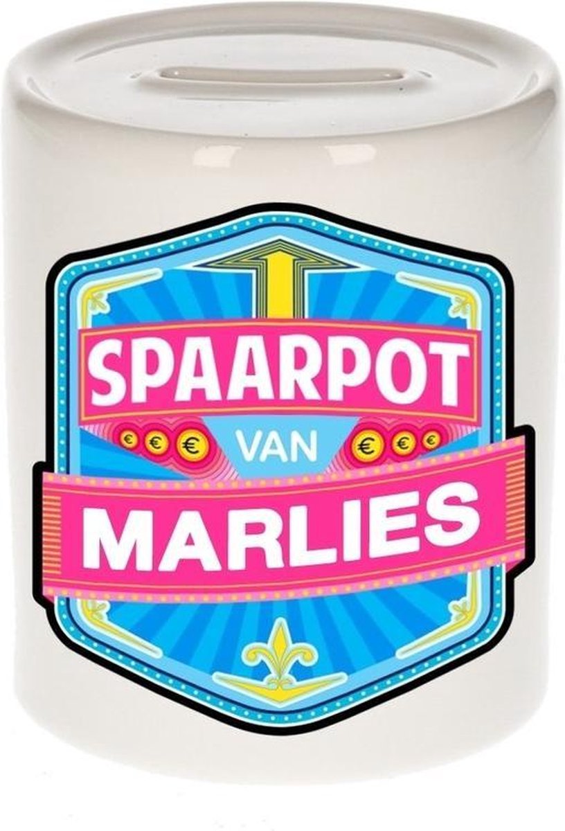 Kinder spaarpot voor Marlies   - keramiek - naam spaarpotten
