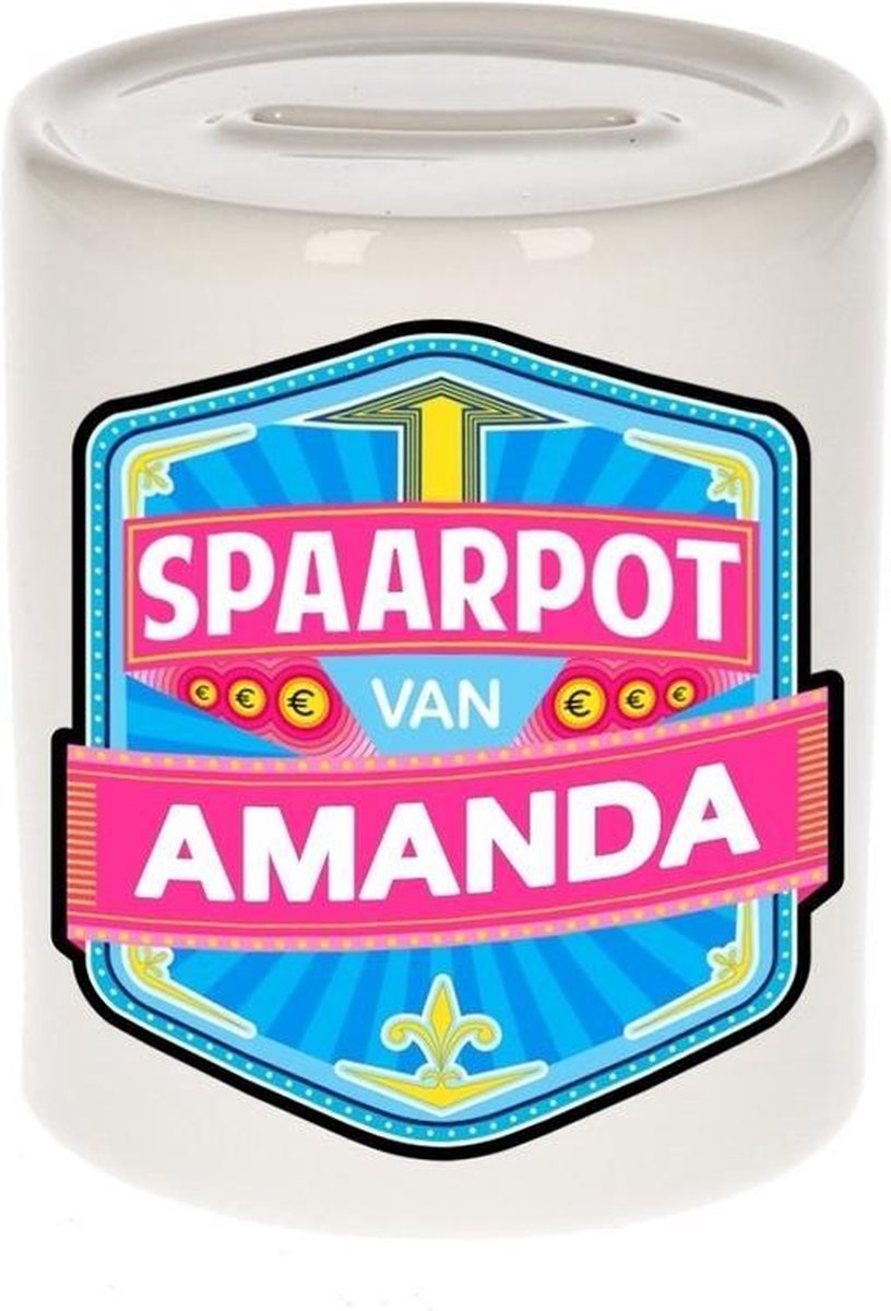Kinder spaarpot voor Amanda - keramiek - naam spaarpotten