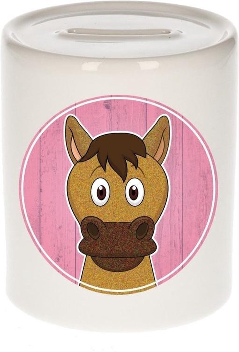 Paarden spaarpot voor kinderen 9 cm