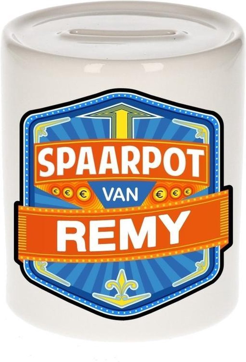 Kinder spaarpot voor Remy - keramiek - naam spaarpotten