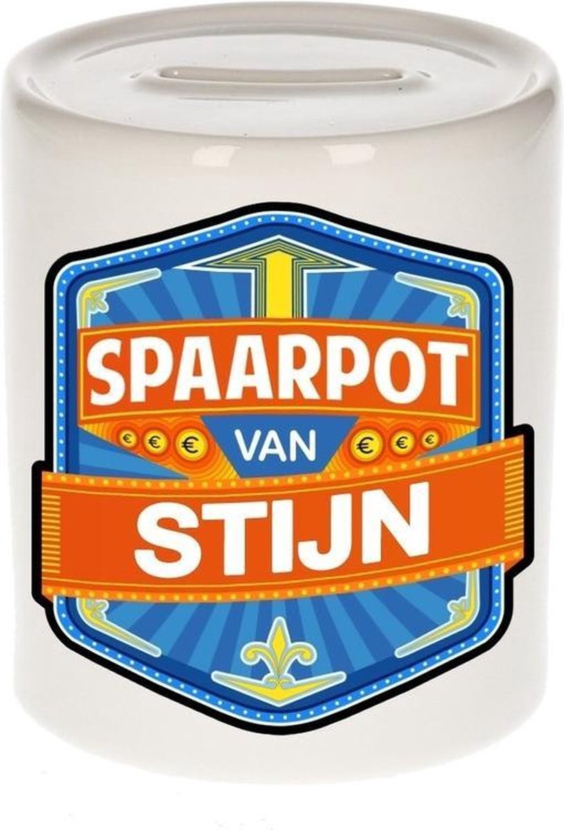 Kinder spaarpot voor Stijn - keramiek - naam spaarpotten