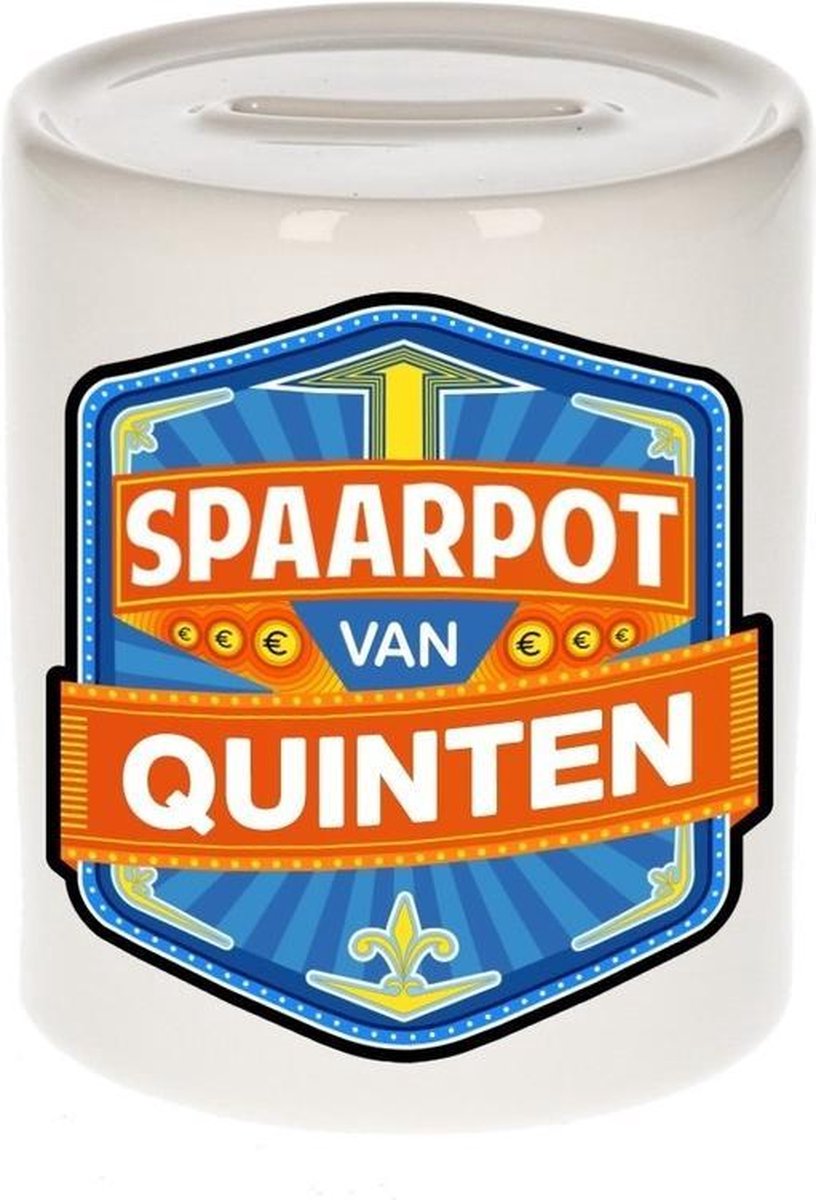 Kinder spaarpot voor Quinten - keramiek - naam spaarpotten