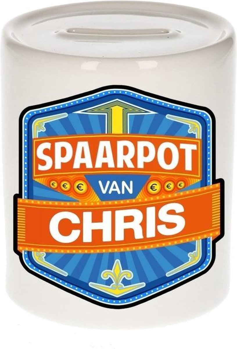 Kinder spaarpot voor Chris - keramiek - naam spaarpotten