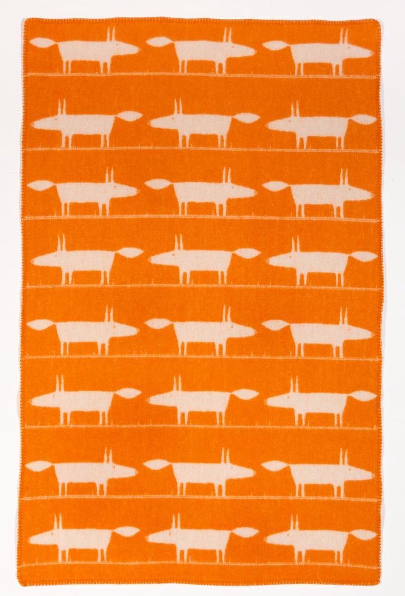 MOST babydeken FOX van Nieuw-Zeelandse wol - wit/oranje