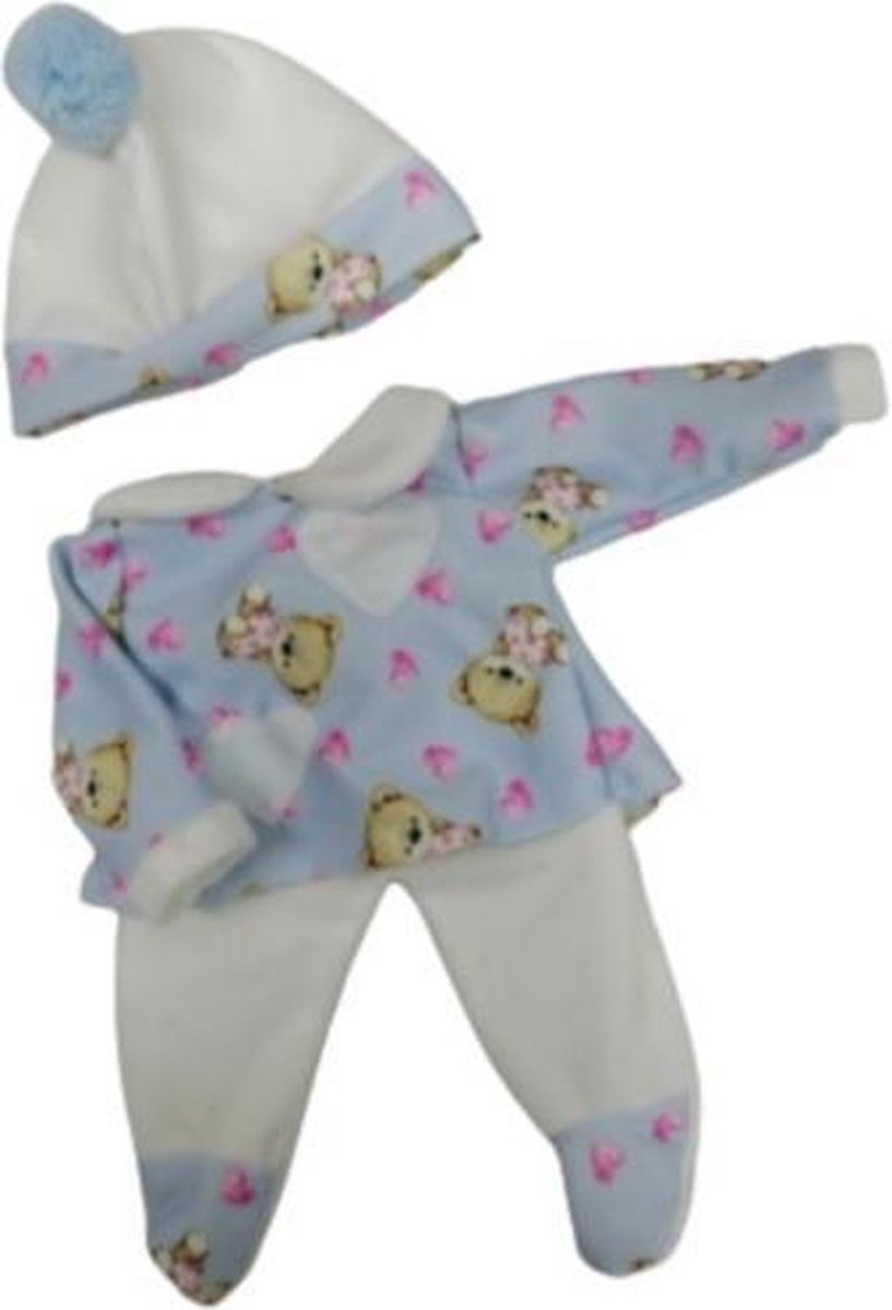 Berjuan Babypopkleding Meisjes Textiel Wit/blauw 3-delig