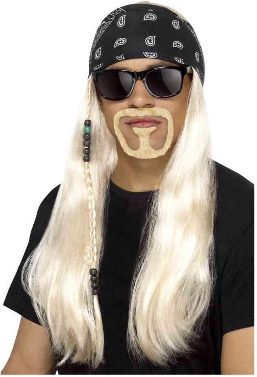 Blonde biker set voor volwassenen - Verkleedpruik