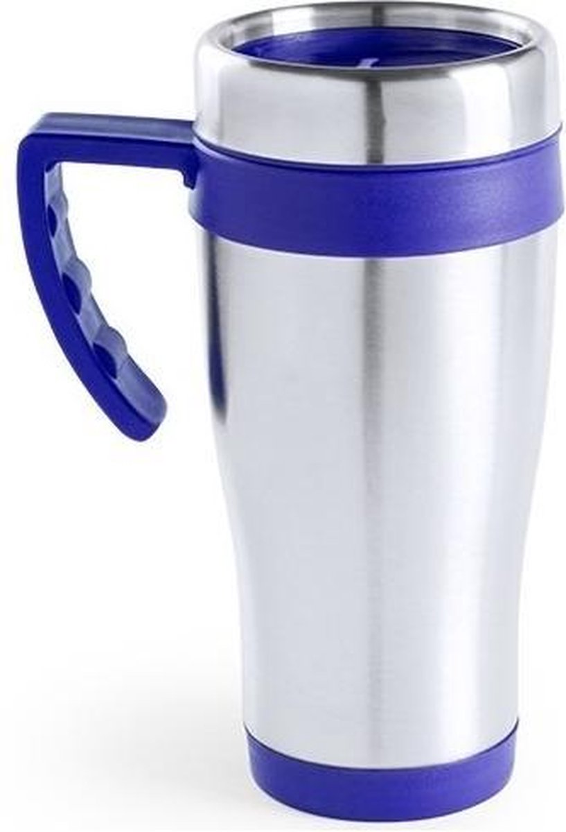 Roestvrijstalen thermo beker blauw 500 ml