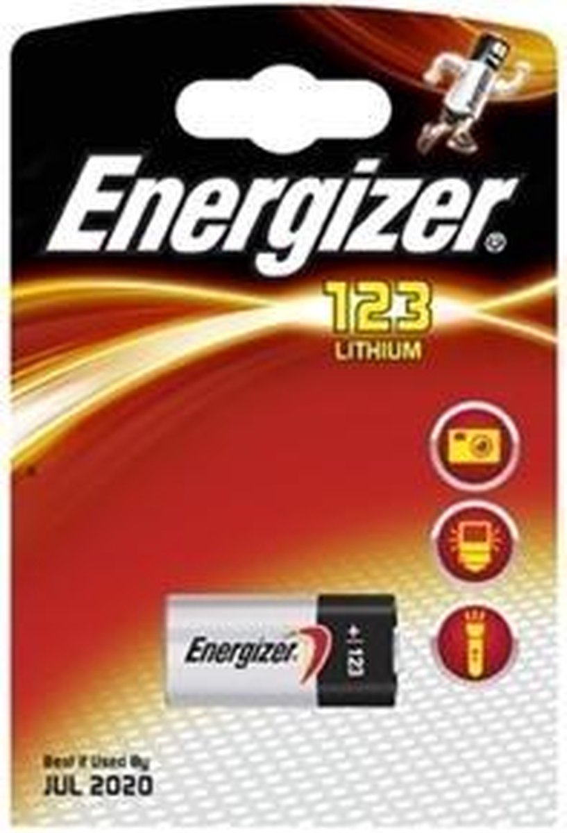 6x Energizer CR123A - CR17345 3V Foto Lithium Batterijen