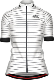 WHITE HORIZON' fietsshirt met wit/blauwe strepen voor dames - XL