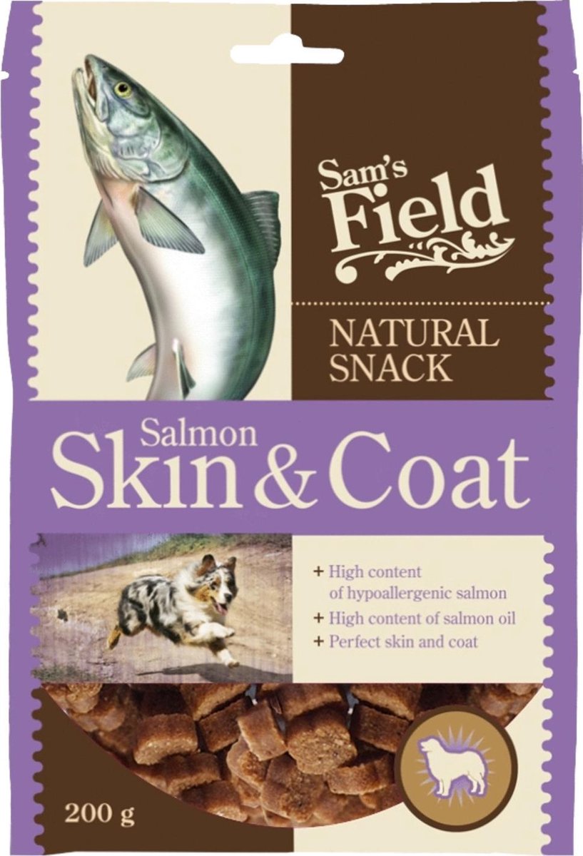 Sam's Field Natural Snack Skin & Coat - Zalm -  200 g