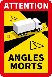 Dode Hoek Sticker VRACHTWAGEN - Waarschuwingsstickers - Frankrijk (17 x 25 cm) (vanaf 1000 stuks)