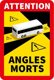 Dode Hoek Sticker BUS - Waarschuwingsstickers - Frankrijk (17 x 25 cm)