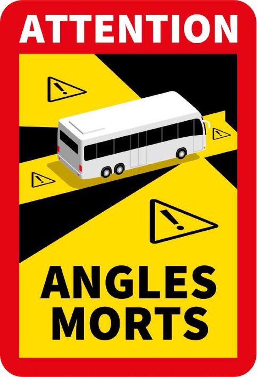 Dode Hoek Sticker BUS - Waarschuwingsstickers - Frankrijk (17 x 25 cm)