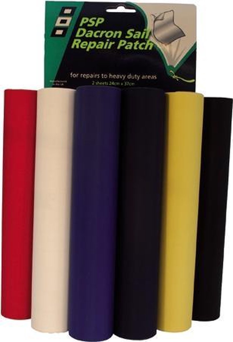Tape Dacron Sail Repair Patch zwart 24cm 37cm