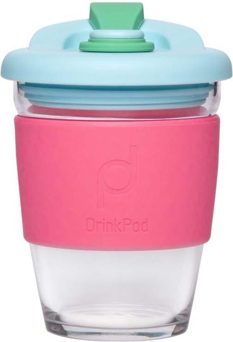 Herbruikbare Koffiebeker - 340ml -  Laguna Rosa - Glas - Pioneer