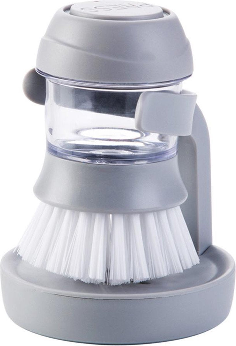 WiseGoods Luxe Afwasborstel Met Zeepdispenser - Multifunctioneel - Afneembare Borstel - Afwas - Schoonmaakborstel - Schoonmaken