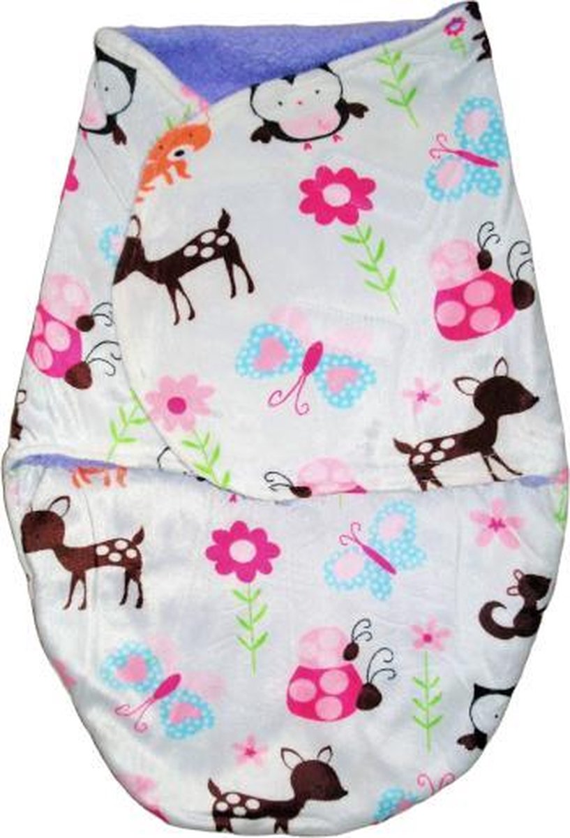 Baby winter inbakerdoek fleece bosdieren paars | Inbakerdoek pasgeborene newborn | baby slaapzak meisjes | wrap slaapzak  | Winter slaapzak Baby 0-3 maanden | Babykamer