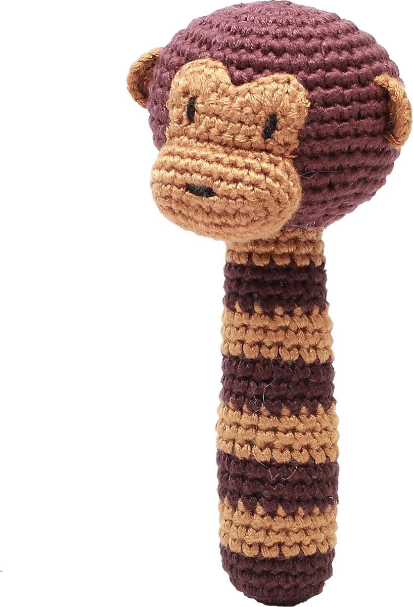 Naturezoo Rammelaar Aap Gehaakt 14 Cm Bruin