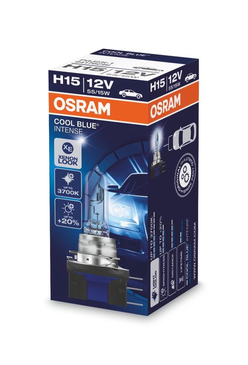 Osram Cool Blue Intense Halogen Birne - H15 - 12V/55-15W - Satz à Stück