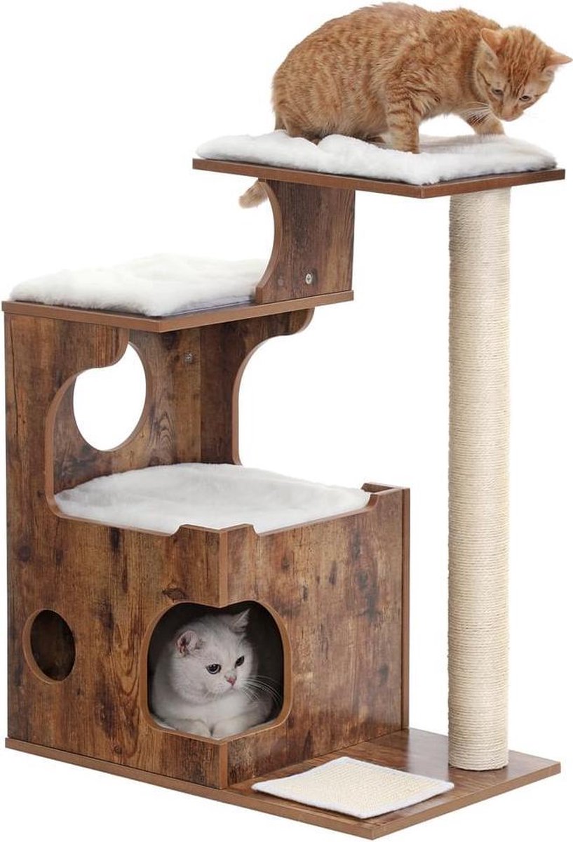 Nancy's Luxe Krabpaal Kat Bruin - Krabpaal Voor Katten 88 CM