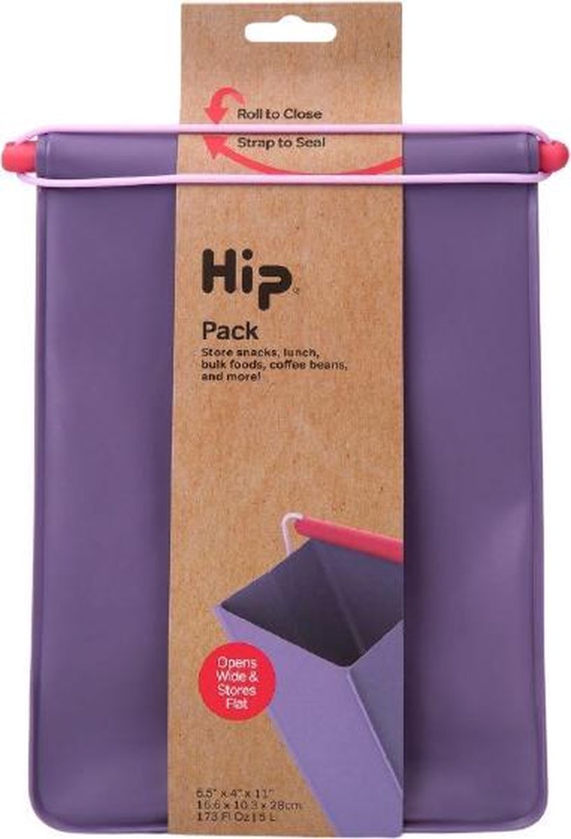 HIP Pack Groot - Herbruikbare Lunchzak - Siliconen/Polypropyleen - Paars