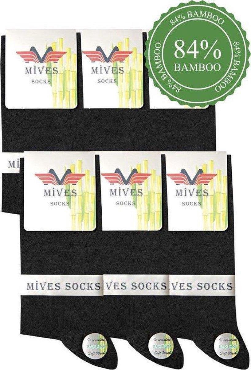 Mives Hoogwaardig Bamboe Damessokken | Naadloos Bamboe 84%| Maat 39-41 | 6 paar - Marineblauw - Maat 39-41 | Mives Socks | Dames sokken