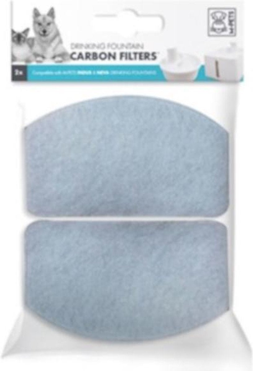 M-pets Filter Indus/neva Drinkfontein 11 Cm Carbon Wit 2 Stuks