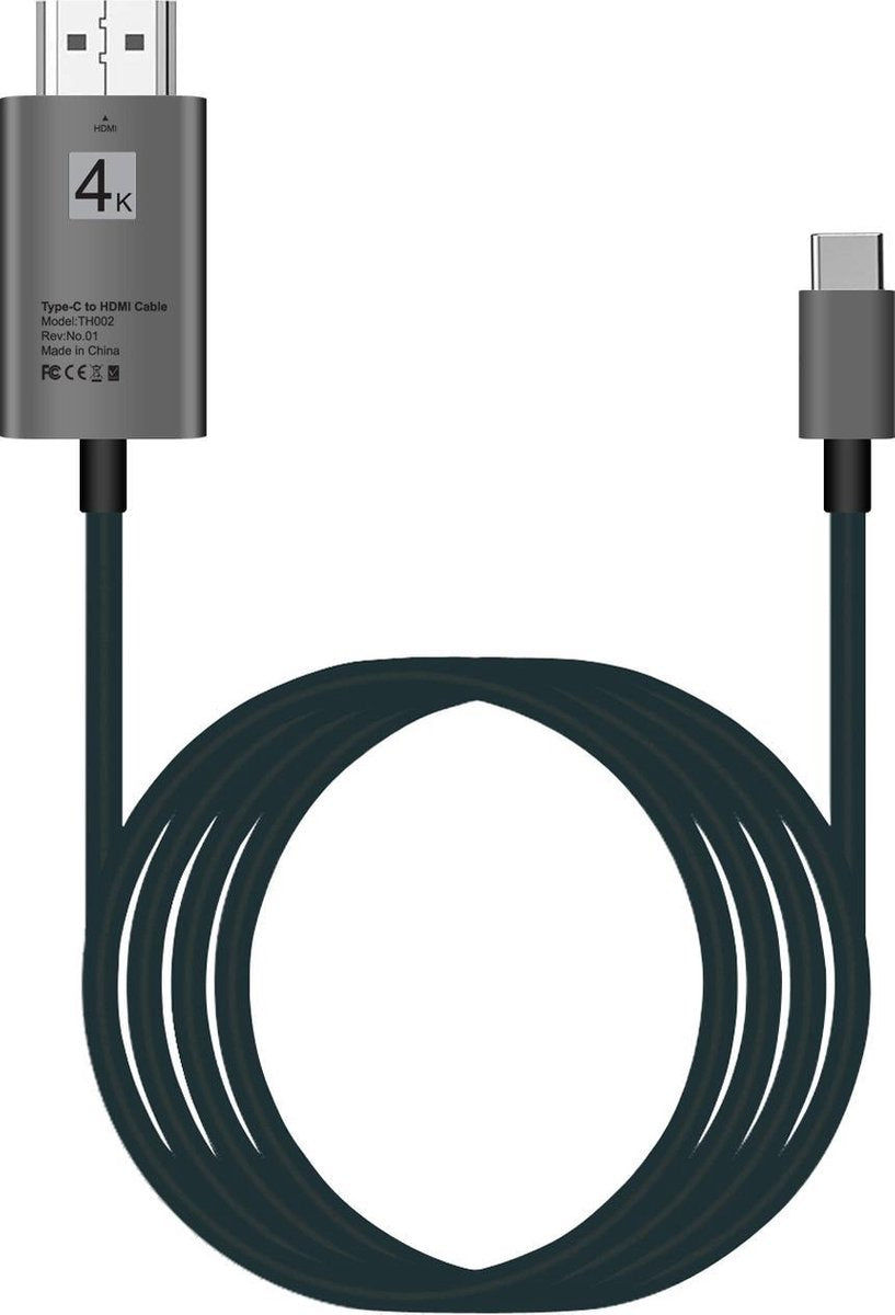 Garpex® USB 3.1 Type C naar HDMI Kabel 2meter 4K@60Hz Aluminium Hdcp Da312 high speed