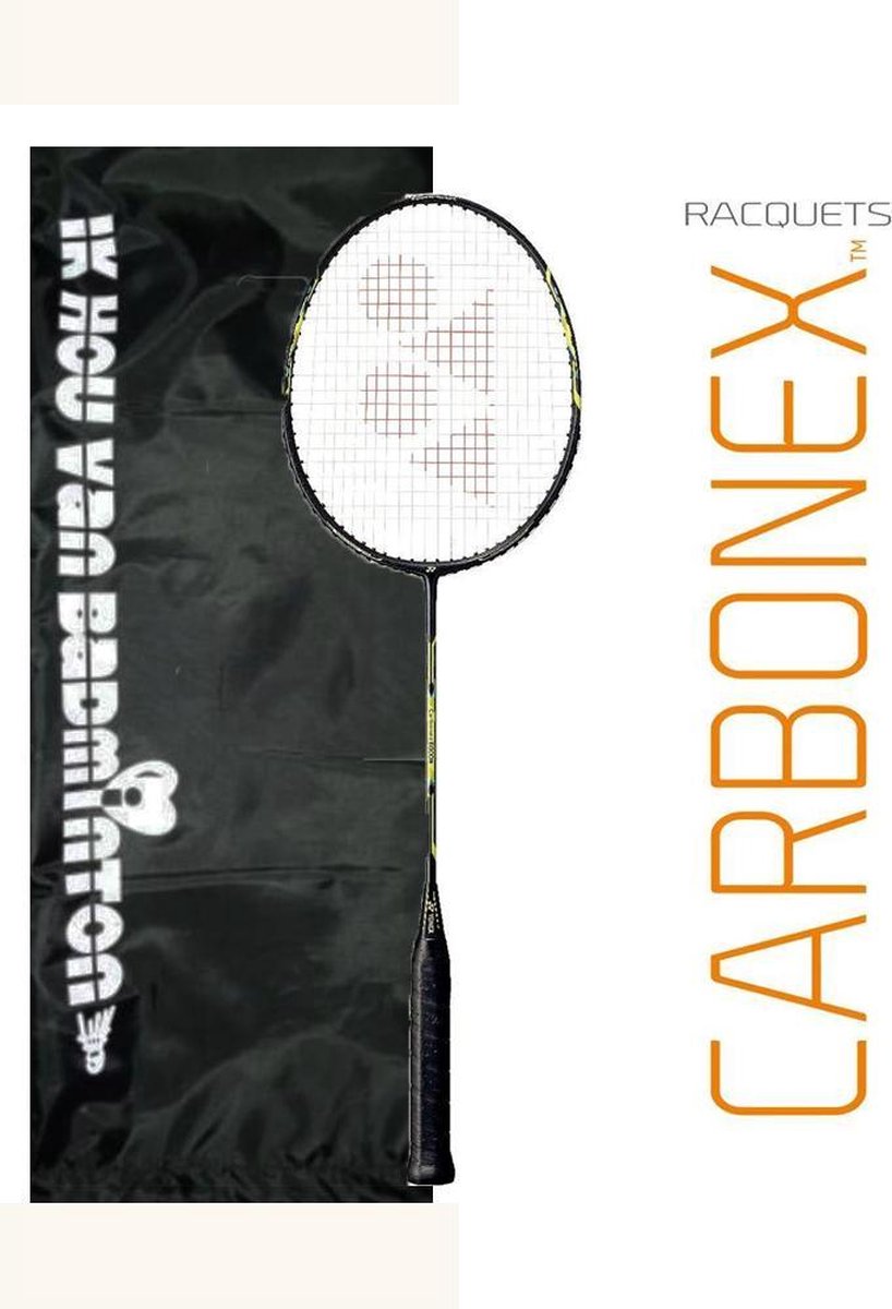 Yonex Carbonex 6000N met beschermende draagtas 'ik hou van badminton'
