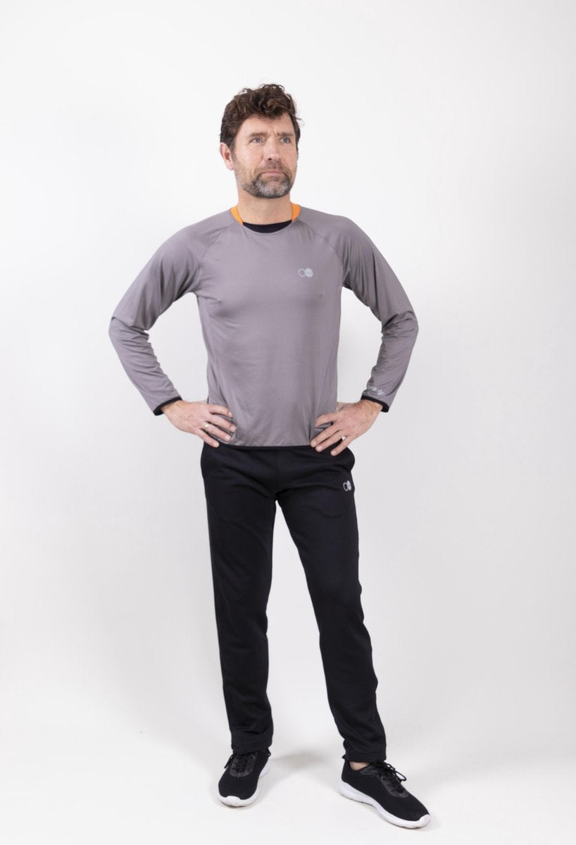 Oranĝo L/S Sportshirt Heren - Maat XL