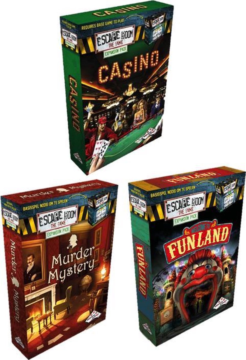 Escape Room uitbreidingsvoordeelset Uitbreidingsset Escape Room The Game Murder Mystery & Identity Games Escape Room - Casino - uitbreidingsset & Uitbreidingsset Escape Room The Game Welcome to Funland