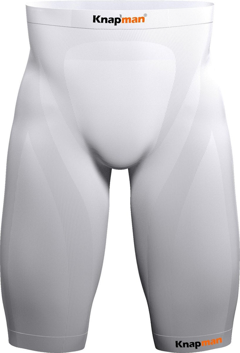 Knapman Zoned Compression Short 45% Wit | Compressiebroek (Liesbroek) voor Heren | Maat M