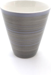 Bekers - Mokken set - Grijs blauw gestreept | 6 stuks