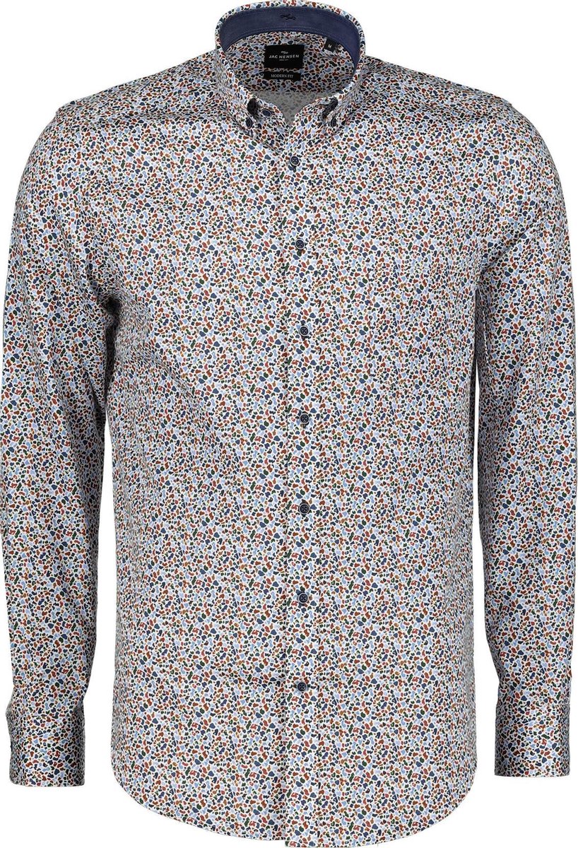 Jac Hensen Overhemd - Modern Fit - Blauw - 3XL Grote Maten