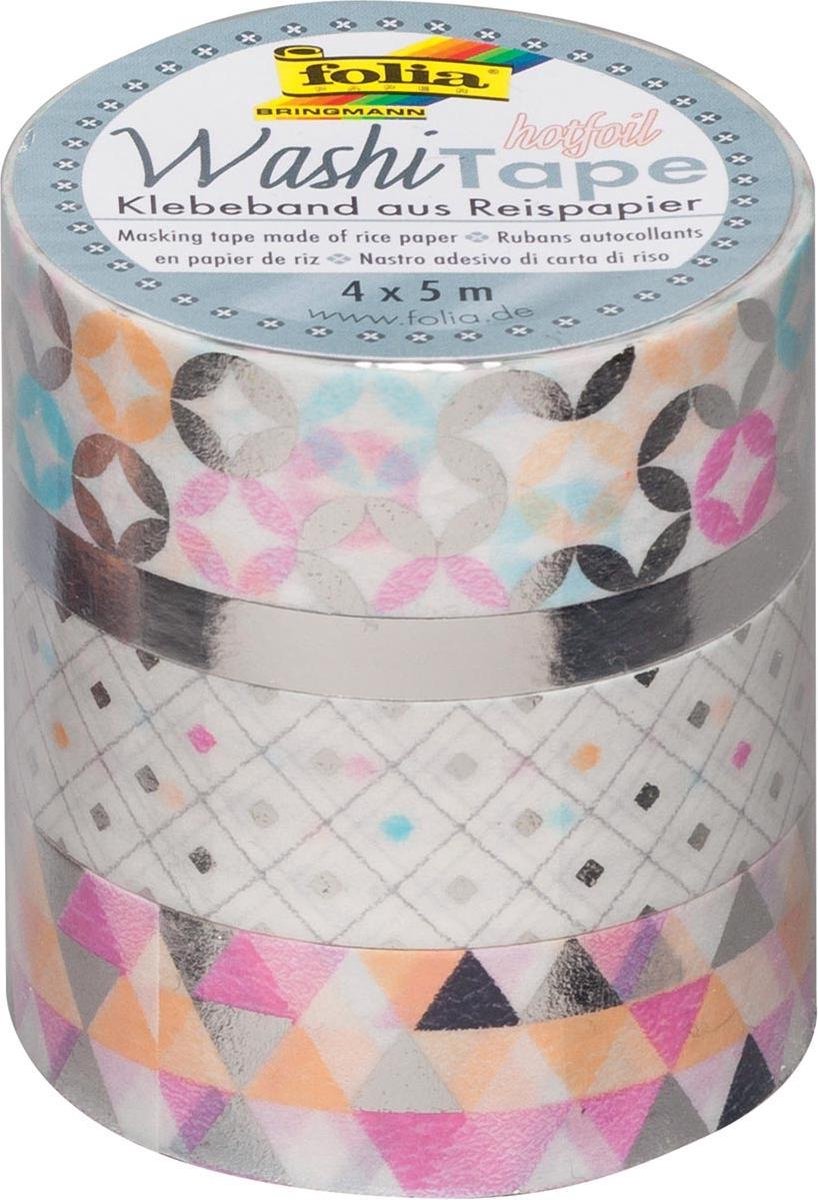 7x Folia washi tape zilver
