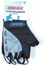 Mirage Fietshandschoenen met gel | Zwart/Grijs | Maat M | schokabsorberend | Chamois leer | Lycra