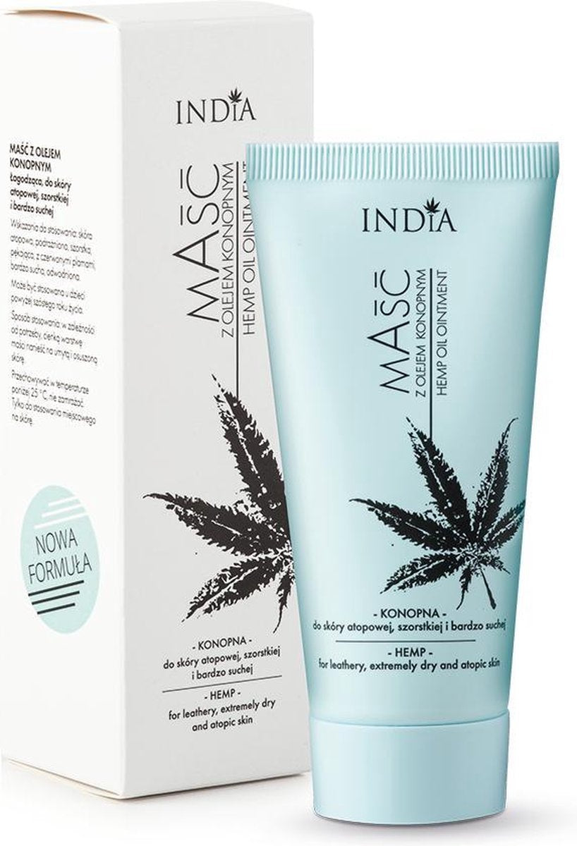 India Cosmetics Hennepoliezalf - voor atopische Dermatitis - herstelt op natuurlijke wijze de gezondheid van de huid
